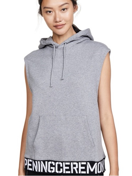 Opening Ceremony Sleeveless Gray Hoodie